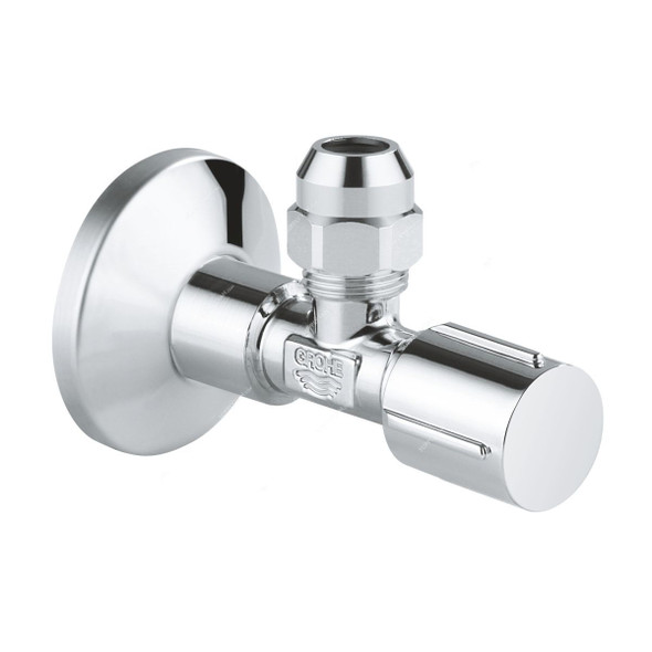 Grohe Angle Valve, 22037000, Metal, 1/2 x 3/8 Inch, Starlight Chrome Finish