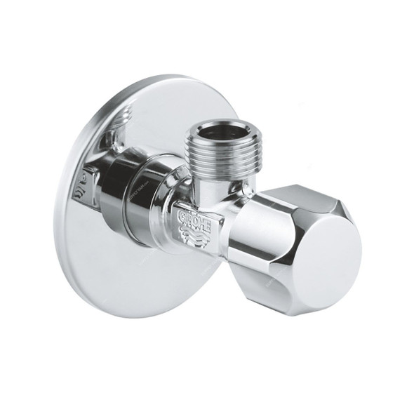 Grohe Angle Valve, 22025000, Metal, 1/2 x 1/2 Inch, Starlight Chrome Finish