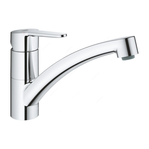 Grohe Single Lever Sink Mixer, 3168000F, Baueco, Metal, 1/2 Inch, Starlight Chrome Finish