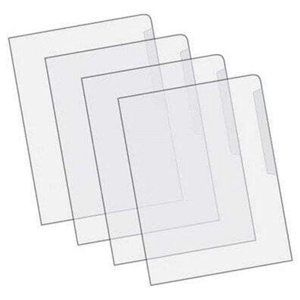 Deluxe L-Shaped Document Folder, DX-E310D, Plastic, 220MM Width x 310MM Length, A4, Clear, 100 Pcs/Pack