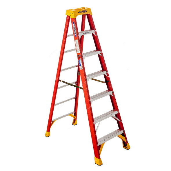 Werner Single Sided Step Ladder, 6207, Fiberglass, 7 Feet Height, 136 Kg Weight Capacity