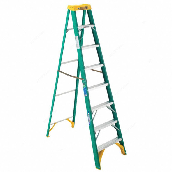 Werner Single Sided Step Ladder, 5908, Fiberglass, 8 Feet Height, 102 Kg Weight Capacity