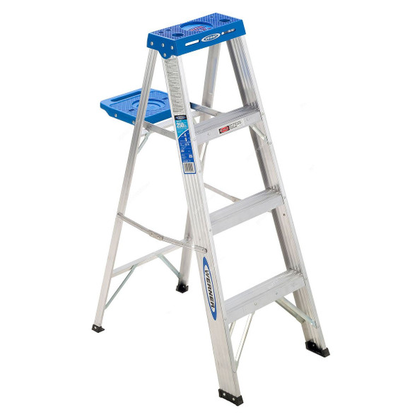 Werner Single Sided Step Ladder, 364, Aluminium, 4 Feet Height, 113 Kg Weight Capacity