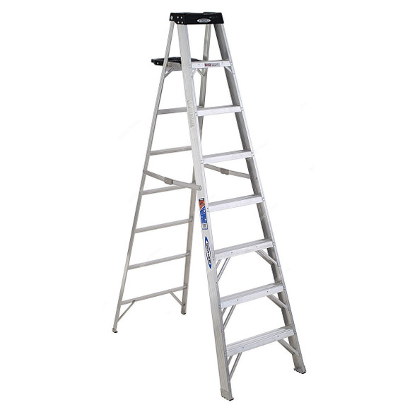 Werner Single Sided Step Ladder, 378, Aluminium, 8 Feet Height, 136 Kg Weight Capacity