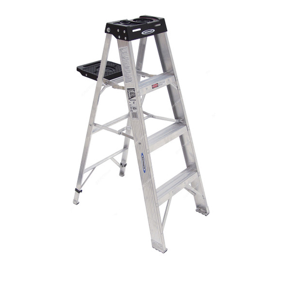 Werner Single Sided Step Ladder, 374, Aluminium, 4 Feet Height, 136 Kg Weight Capacity