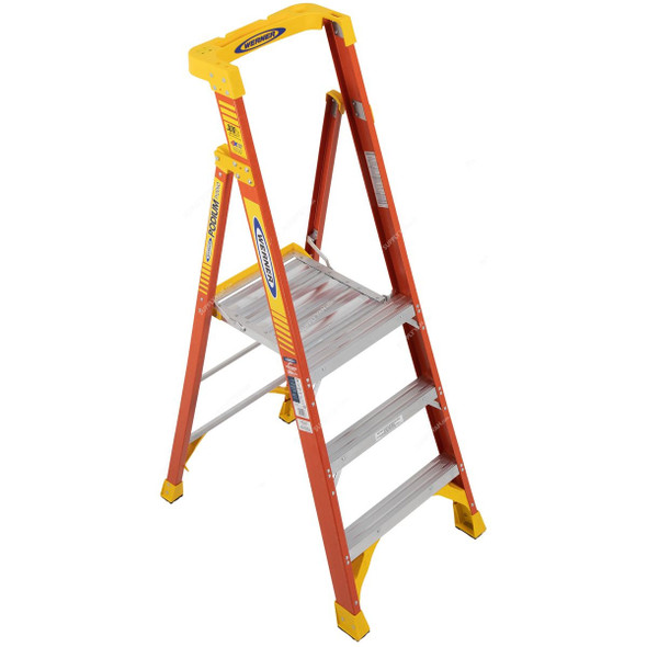Werner Podium Step Ladder, PD6203, Fiberglass, 3 Feet Platform Height, 136 Kg Weight Capacity
