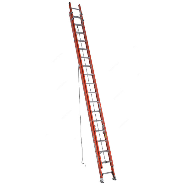 Werner Dual Section Extension Ladder, D6236-2, Fiberglass, D-Rung, 18+18 Steps, 136 Kg Weight Capacity