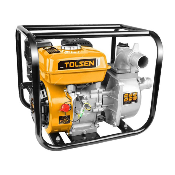 Tolsen Gasoline Water Pump, 79981, 212CC, 4000W, 7 HP, 2 Inch Aperture Size