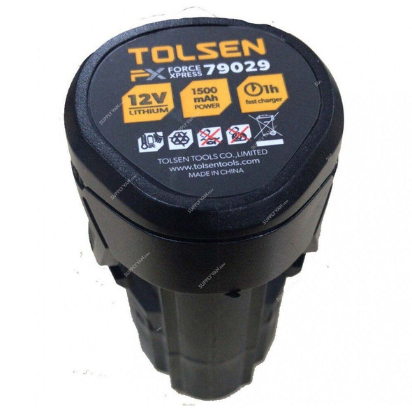 Tolsen Li-ion Battery Pack For Cordless Impact Drill, 79029, 12VDC, 1500 mAh