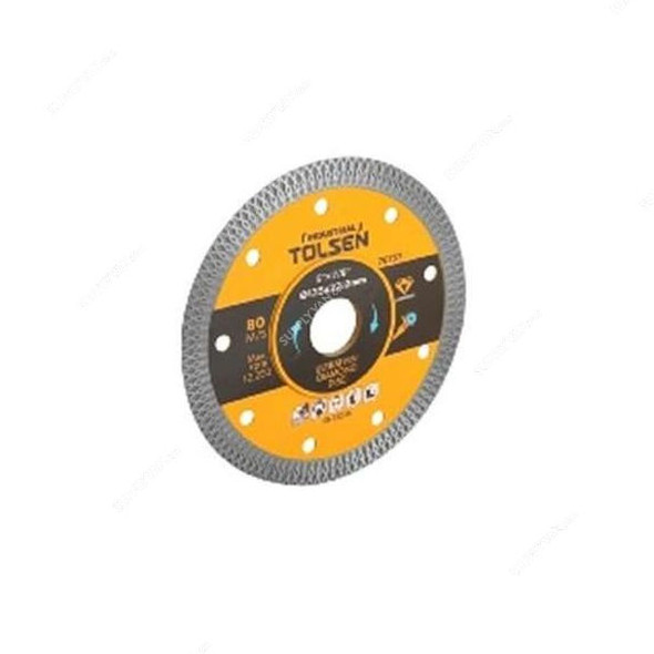 Tolsen Ultrathin Diamond Cutting Disc, 76757, Wet, 22.2MM Bore Dia x 125MM Dia