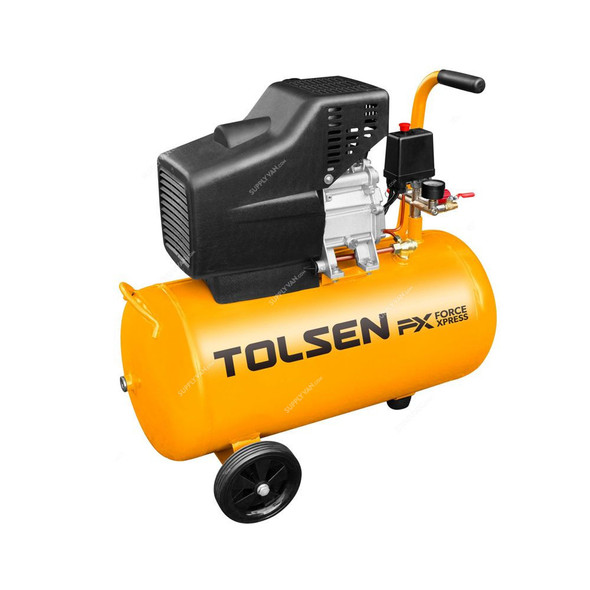 Tolsen Air Compressor, 73126, 1500W, 2 HP, 8 Bar, 50 Ltrs Tank Capacity