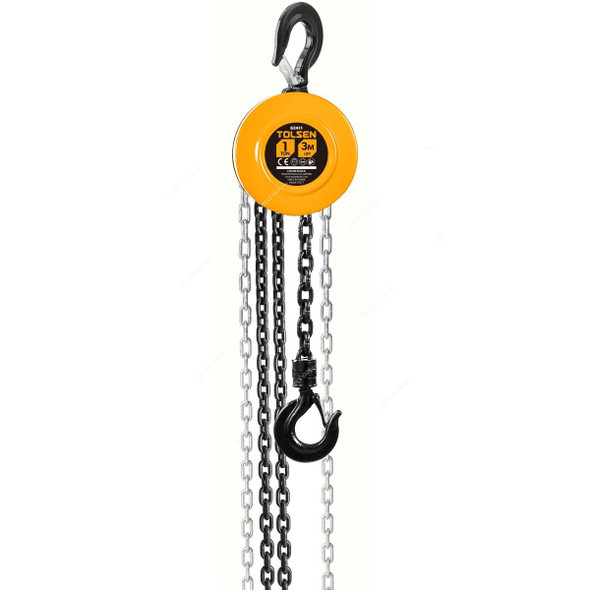 Tolsen Chain Block, 62414, 3 Mtrs Standard Lift, 4 Ton Loading Capacity