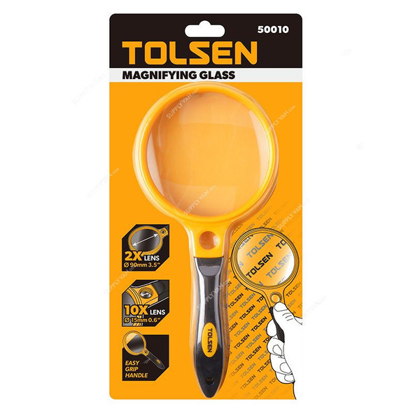 Tolsen Magnifying Glass, 50010, 10X, 90MM Dia