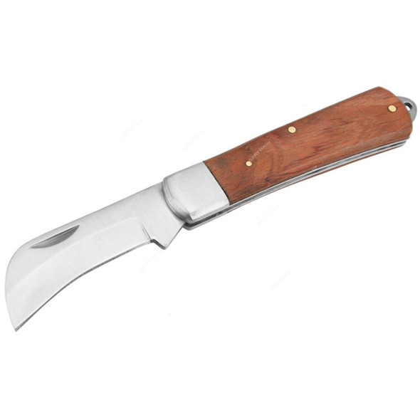 Tolsen Electrician's Knife With Wooden Handle, 38041, Stainless Steel, 195MM Length