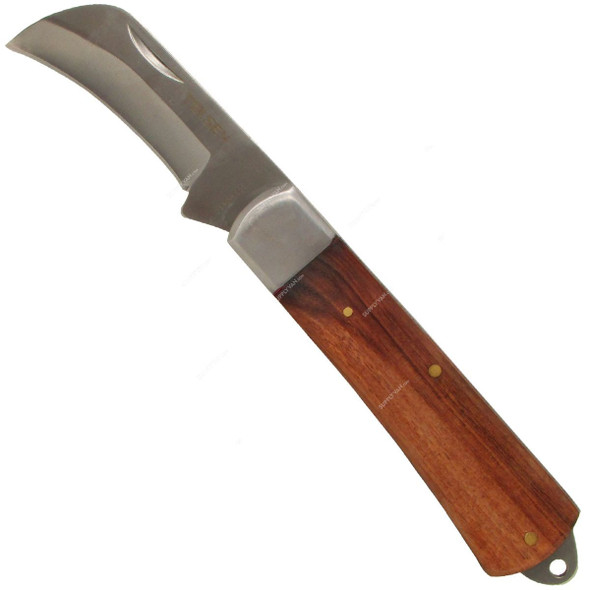 Tolsen Electrician's Knife With Wooden Handle, 38041, Stainless Steel, 195MM Length