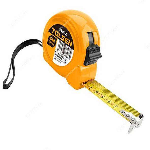 Tolsen Measuring Tape, 35992, 19MM Width x 5 Mtrs Length