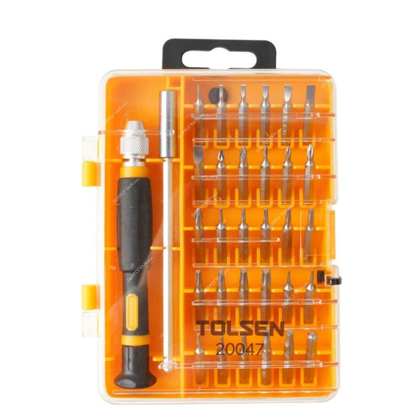 Tolsen Precision Tool Set, 20047, Chrome Vanadium Steel, 32 Pcs/Set