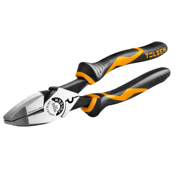 Tolsen High Leverage Side Cutting Plier With Fish Tape Puller and Crimper, 10305, 240MM Length
