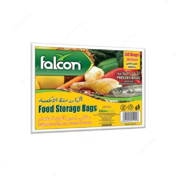 Falcon Food Storage Bag, TBDPP020, LDPE, S, 15CM Width x 36CM Length, 2400 Pcs/Carton