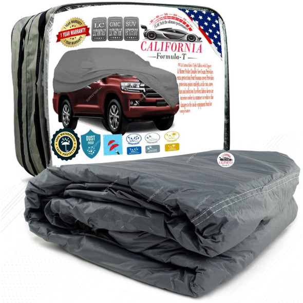 California Formula-T Car Body Cover For Chevrolet Malibu/Captiva And Equinox, Cotton/PVC, Black