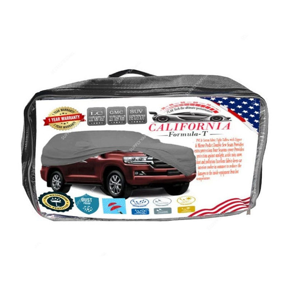 California Formula-T Car Body Cover With Hand Gloves, Cotton/PVC, Black