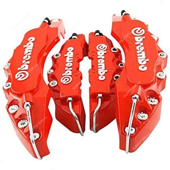 Brembo Front And Rear Disc Brake Caliper Cover, ABS Plastic, Red, 4 Pcs/Pack