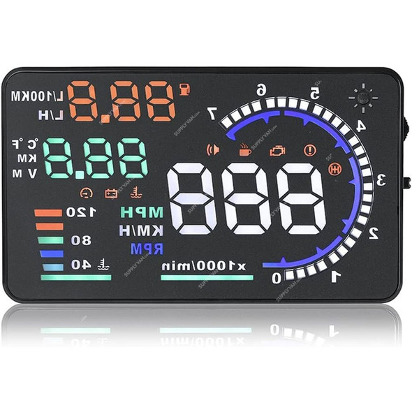 Car HUD Head Up Display, 5.5 Inch, 12VDC, Black