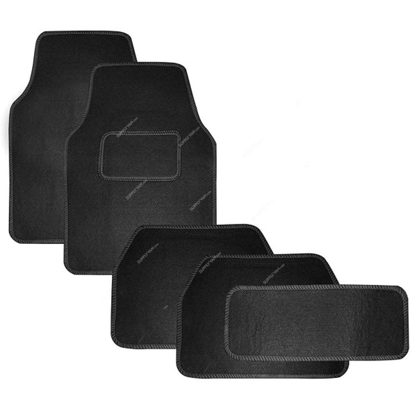 Flak Car Floor Mat Set, Black, 5 Pcs/Set