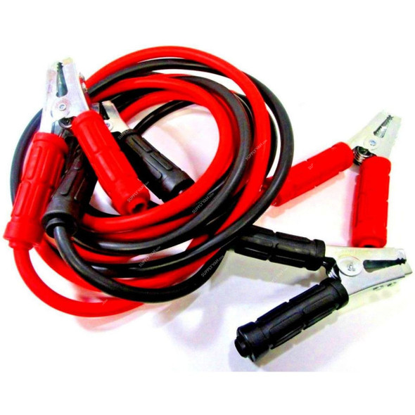 Emergency Car Battery Booster Cable With Silver Clamp, 1000A, 2 Mtrs, Black/Red