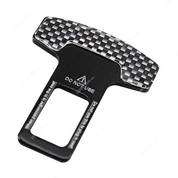 Flak Carbon Fiber Car Safety Seat Belt Buckle Clip With Alarm, Black