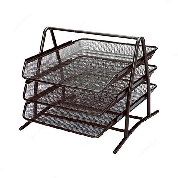 3 Layer Paper Tray, Metal, 5.8CM Width x 29.6CM Length, Black