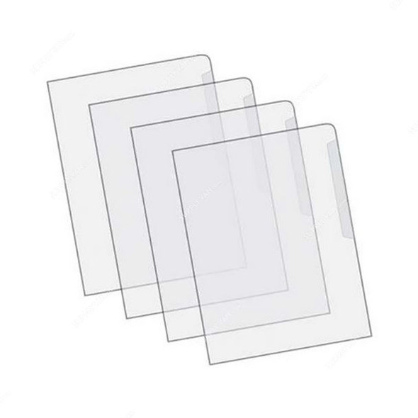 Maxi L-Shape Folder, MXLF-100, Plastic, A4, 180 Micron Thk, Clear, 100 Pcs/Pack