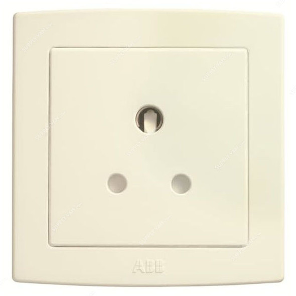 ABB Round Pin Unswitched Socket, AC210-82, Concept BS, 1 Gang, 250V, 5A, Ivory White