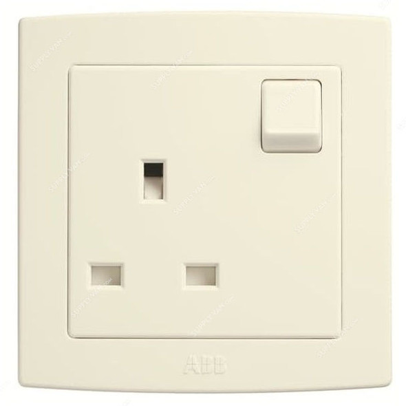 ABB Dual Pole Switched Socket, AC237-82, Concept BS, 1 Gang, 250V, 13A, Ivory White