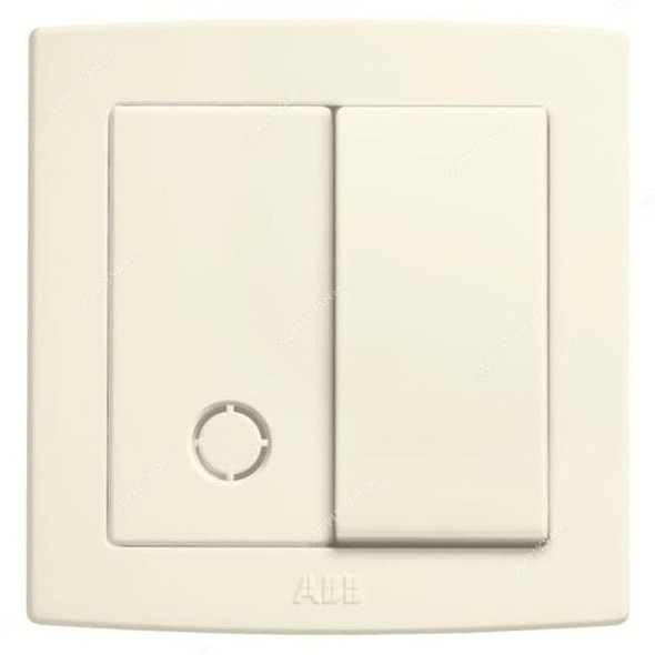 ABB DP Switch With 'ON' Mark and Flex Outlet, AC120-82, Concept BS, 1 Gang, 1 Way, 250V, 20A, Ivory White