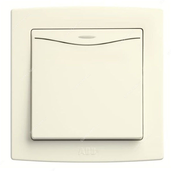 ABB DP Switch With LED and 'ON' Mark, AC178-82, Concept BS, 2 Gang, 1 Way, 250V, 20A, Ivory White