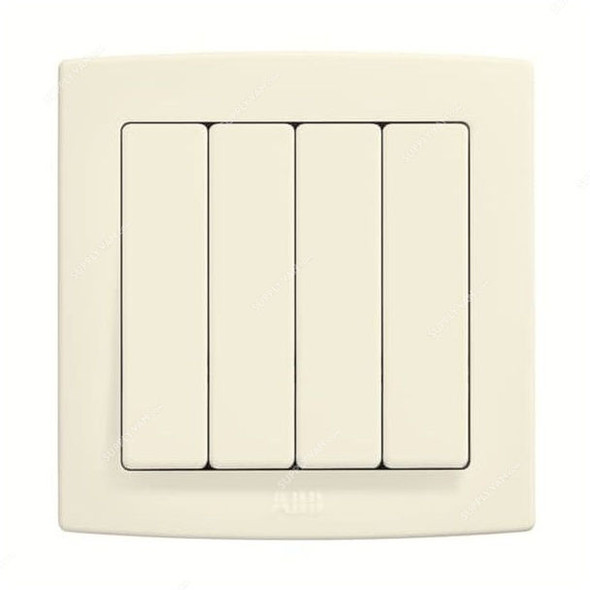 ABB Electrical Switch, AC108-82, Concept BS, 4 Gang, 2 Way, 250V, 10A, Ivory White