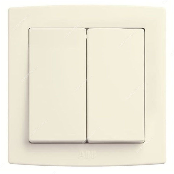 ABB Electrical Switch, AC115-82, Concept BS, 2 Gang, 2 Way, 250V, 20A, Ivory White