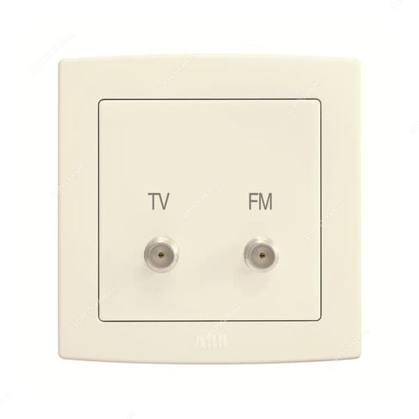 Abb F Type TV and FM Socket Outlet, AC312-82, Concept BS, Thermoplastic, Ivory White