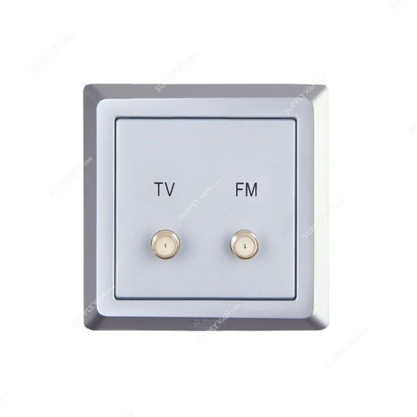 Abb TV and FM Socket Outlet, AC312-S, Concept BS, Thermoplastic, Silver