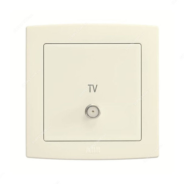 Abb F Type TV Socket Outlet, AC307-82, Concept BS, Thermoplastic, 1 Gang, Ivory White