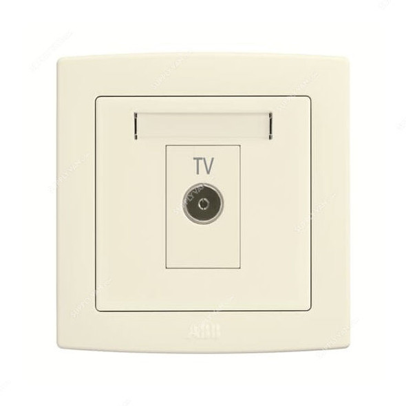 Abb TV Socket Outlet, AC301-82, Concept BS, Thermoplastic, 1 Gang, Ivory White