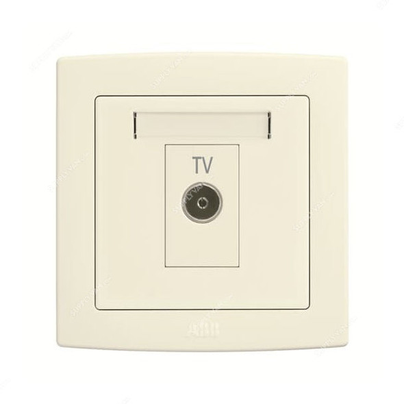 Abb TV Socket Outlet, AC330-82, Concept BS, Thermoplastic, 2 Gang, RJ45, Cat 6, Ivory White