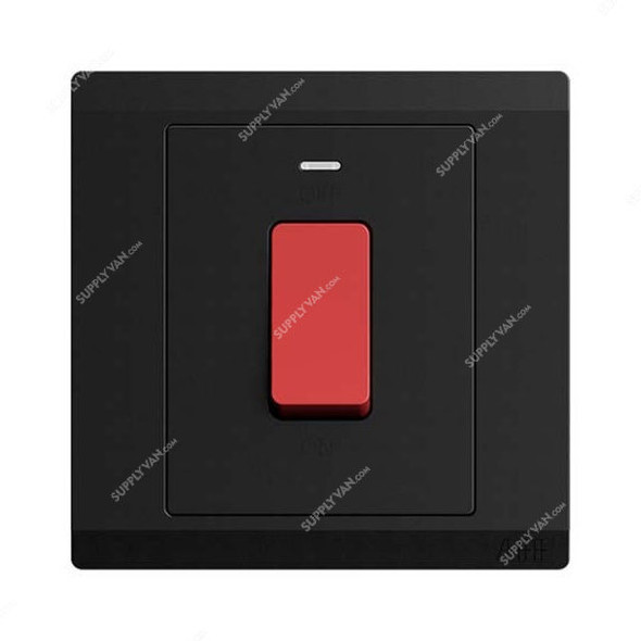 Abb DP Switch With Neon, BL176-885, Inora, 1 Gang, 1 Way, 32A, Starry Black