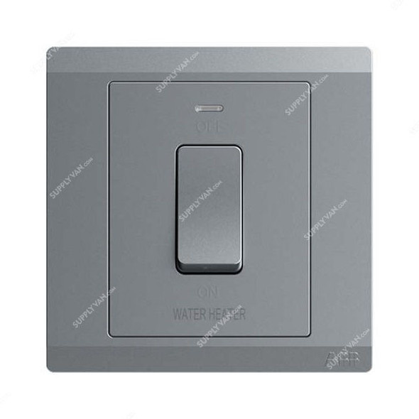 Abb DP Switch With Neon, BL171WH-G, Inora, 1 Gang, 1 Way, 20AX, Classic Grey