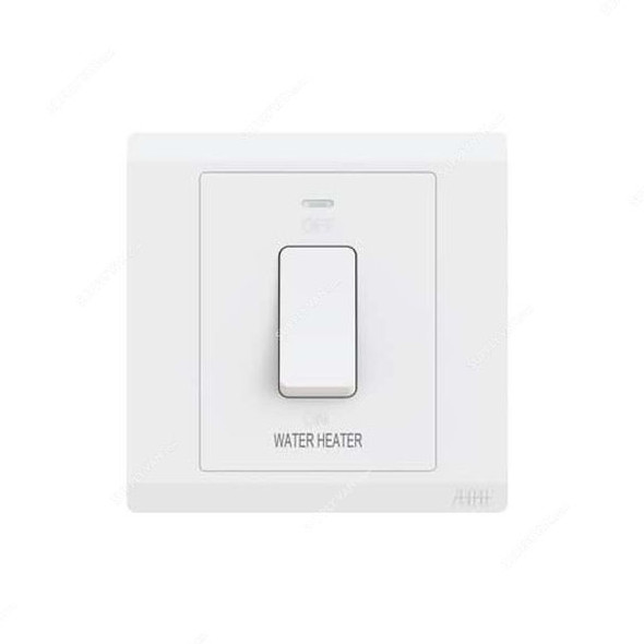 Abb DP Switch With Neon, BL171WH, Inora, 1 Gang, 1 Way, 20AX, White