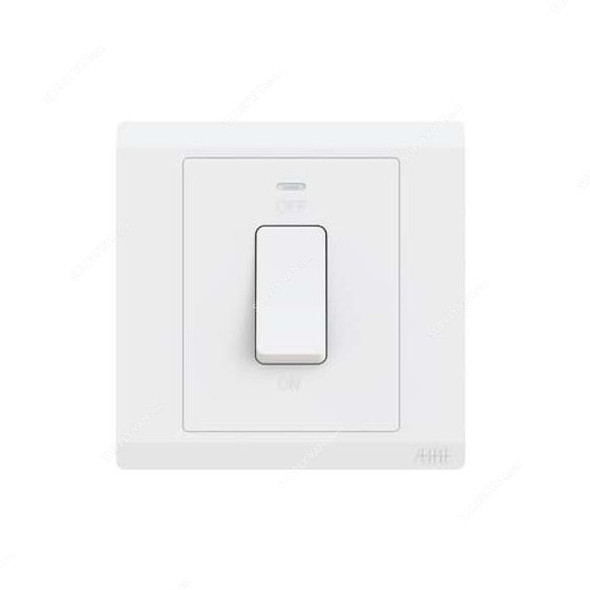Abb DP Switch With Neon, BL111S, Inora, 1 Gang, 1 Way, 20AX, White