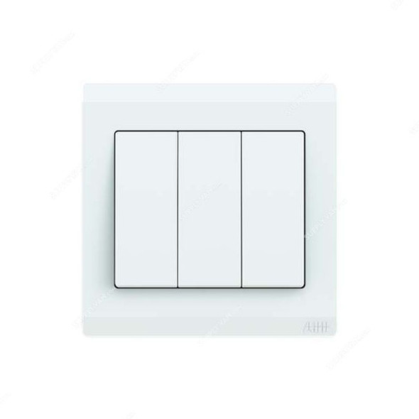 Abb Electrical Switch, BL103, Inora, 3 Gang, 1 Way, 10AX, White