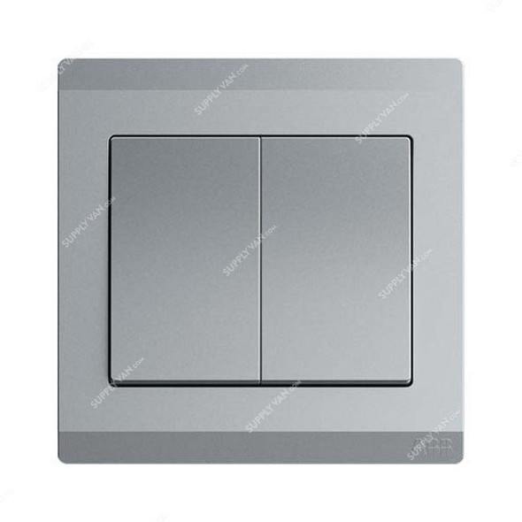 Abb Electrical Switch, BL102-G, Inora, 2 Gang, 1 Way, 10AX, Classic Grey