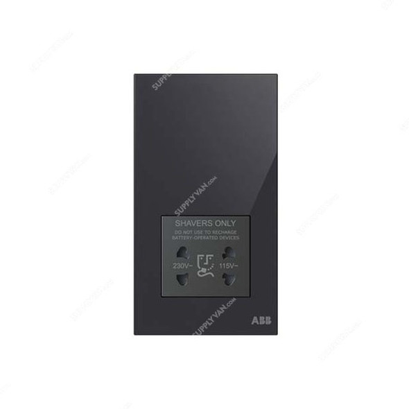 ABB Shaver Socket, AM40188-BG, Millenium, 20A, Black Glass